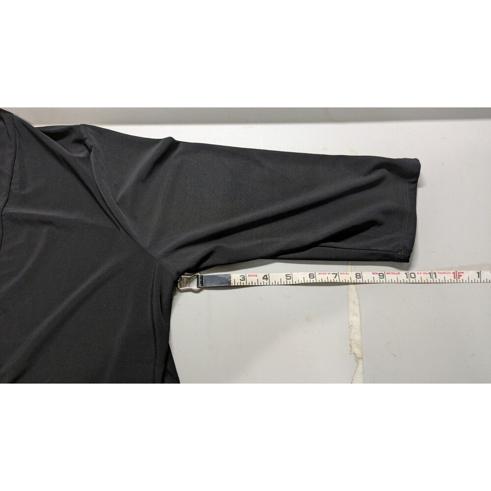 Pretty Carol Rose XL black one button front 3/4 sleeve shirt jacket - Picture 3 of 5
